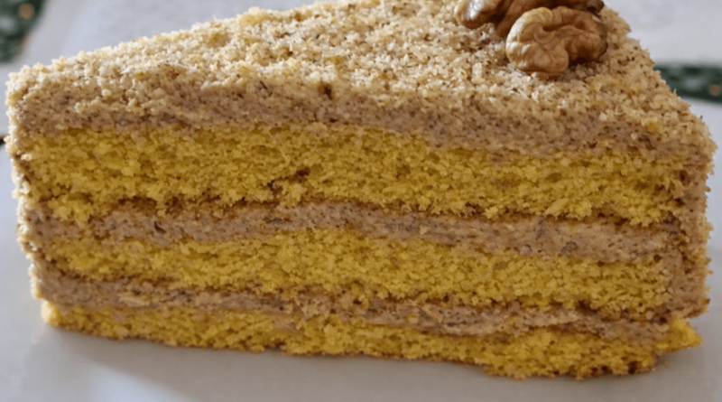 Retró Diós Szelet (Főzött krémmel)