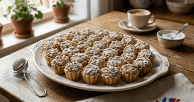 hagyományos diőval töltött kosárkák szépen tálalva