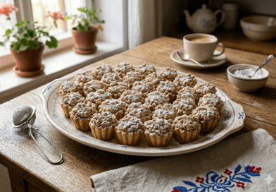 hagyományos diőval töltött kosárkák szépen tálalva