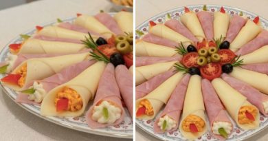 Tormakrémmel és körözöttel töltött sonkatekercs és sajttekercs Húsvétra