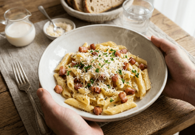 Sajtos-tejszínes-baconös tészta – A 20 perces életmentő ebéd