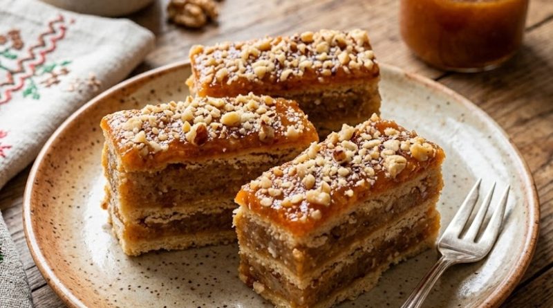 Böjti diós-lekváros szelet keksszel: Egyszerű, gazdaságos és elronthatatlan