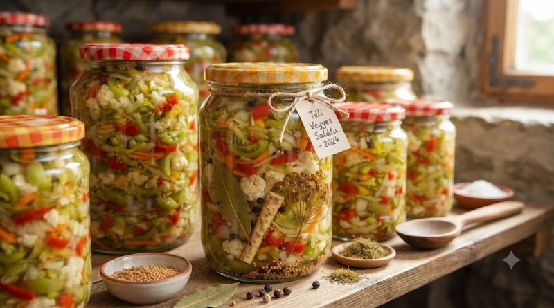 Téli vegyes saláta (tartósítószeres/nyers eltevés)