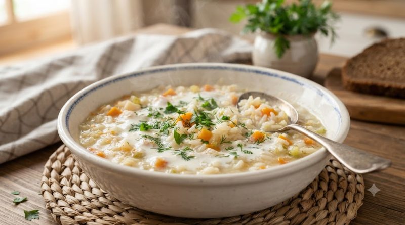 Mellengető, Krémes Lengyel Rizsleves (Zupa Ryżanka)