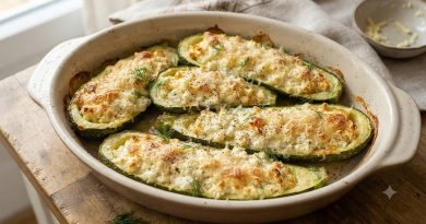 Túróval/sajttal töltött cukkini sütve (Dovlecei umpluti cu branza la cuptor)