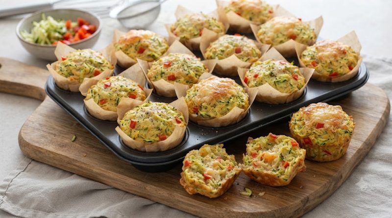 Egészséges, cukkinis-kaliforniai paprikás muffin