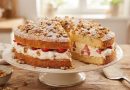 Epres túró-tejszín torta (Käsesahne Torte): Egy igazi álomtorta 300g friss eperrel!