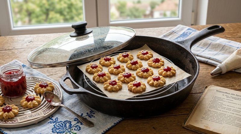 Serpenyőben Sült Epres Virágkeksz (Kue Semprit) – SÜTŐ NÉLKÜL!