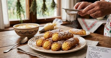 Békebeli tésztahengerek vaníliás krémmel (Canutillos Dulces)