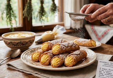Békebeli tésztahengerek vaníliás krémmel (Canutillos Dulces)